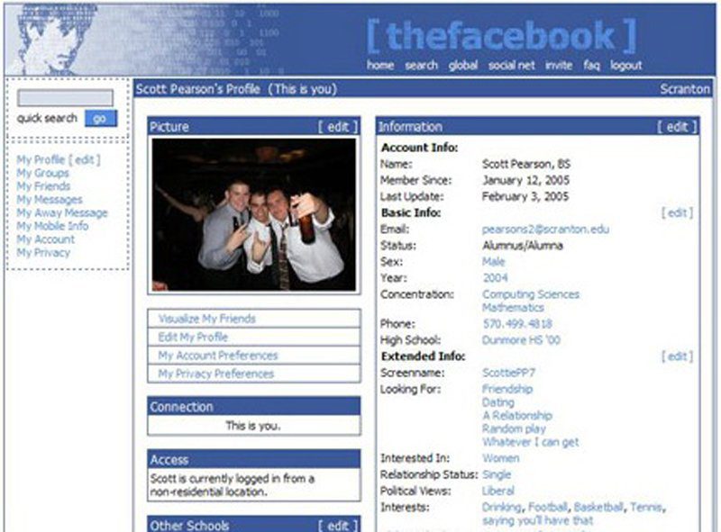 facebook 2005 bez news feedu