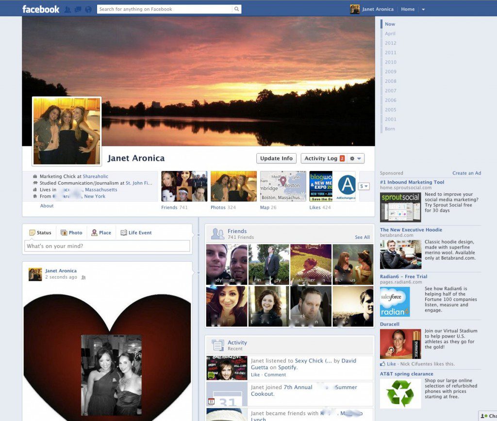 facebook 2011 timeline