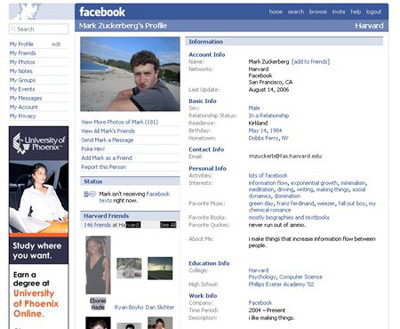 mark zuckerberg profil