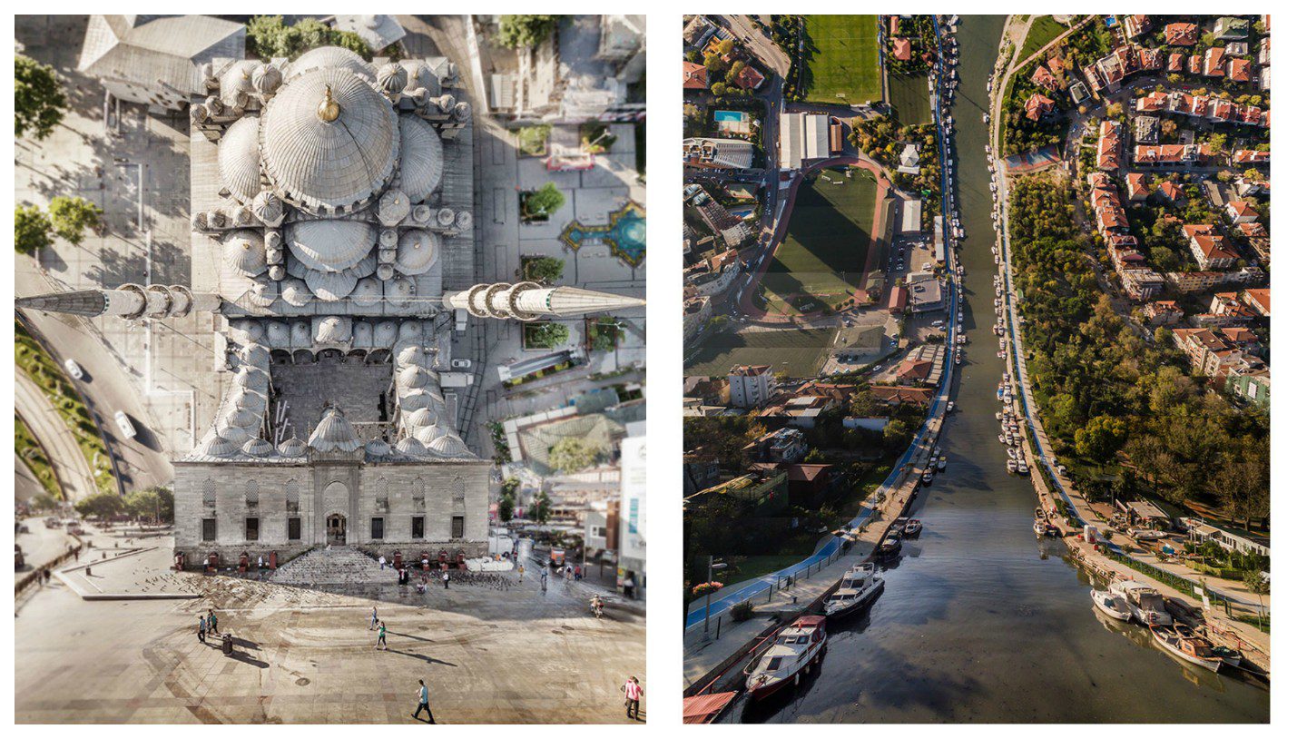 Dychvyrážajúce zakrivené fotografie Istanbulu ako z filmu Inception