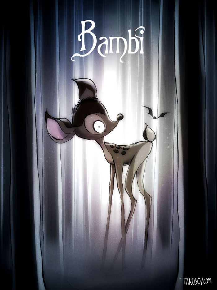 Keby filmy od Disney režíroval Tim Burton, vyzerali by nejak takto