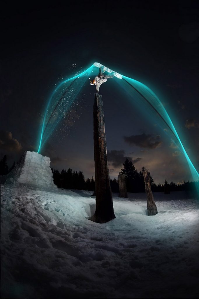Sage Kotzenburg, backside miller flip over a 13 foot stump. Vail Pass, Colorado. June 3, 2013
