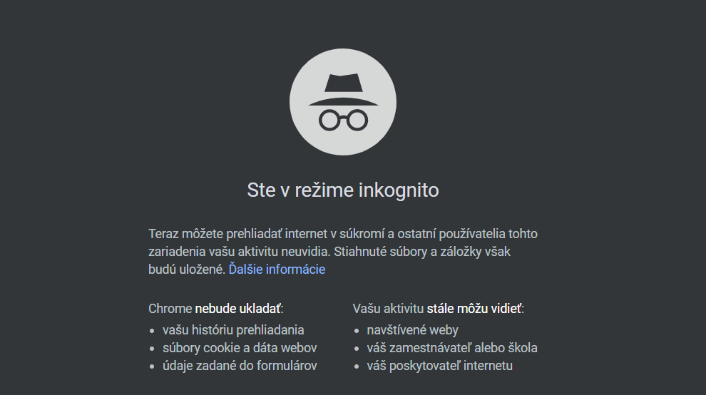 režim inkognito