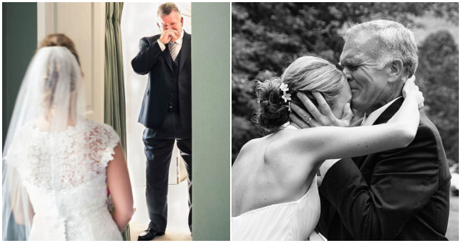 Pozrite si rôzne emotívne reakcie otcov na to, keď vidia svoje dcéry vo svadobných šatách