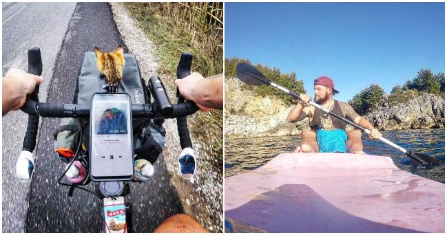 Vybral sa zdolať svet na bicykli úplne sám, no prešlo pár týždňov a prikvitla mu milá spoločnosť