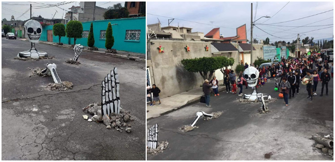 V uliciach Mexico City ožili obrovské kostry, ktoré vás prekvapia ich vydarenosťou