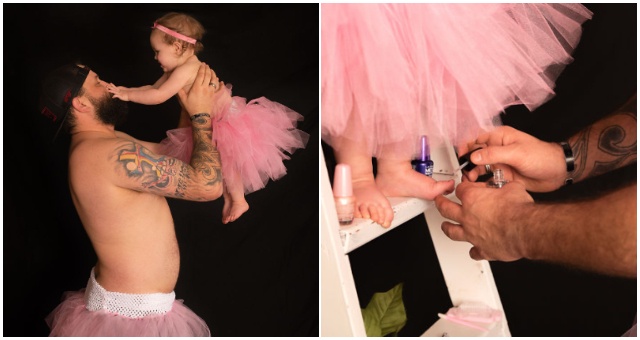 Otec dievčatka sa dal nahovoriť na fotografie v ružových „tutu“ kostýmoch a tie sa veľmi rýchlo stali virálnymi