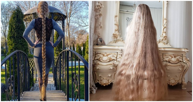 Túto ženu prezývajú Rapunzel a pri pohľade na ňu možno s touto prezývkou plne súhlasiť