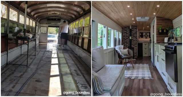 Manželia si chcú užívať svoj život na cestách, preto si zaobstarali starý školský autobus a ten zmenili na nádherný domov