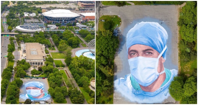 Ako poďakovanie všetkým zdravotníkom namaľoval v parku portrét doktora, ktorý prišiel o život pri boji s vírusom