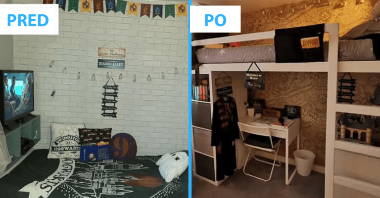 Žena prerobila malú izbu, ktorú zdieľajú až 3 dcéry tak originálne, že každá má tam svoje vlastné súkromie