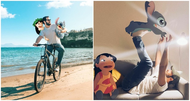 Chlapík dotvára na svoje fotografie Disney postavičky a výsledok zhodnoťte sami