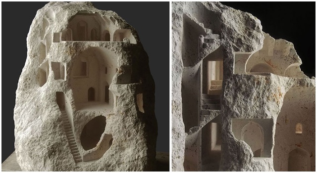 Umelec vytvára miniatúrne sochy tým, že ich vytesáva do mramoru aj kameňa
