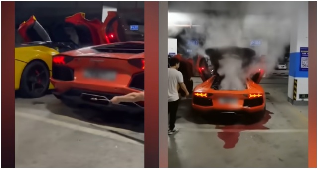 Lamborghini za viac ako 300 000€ takmer podpálili po tom, čo vo výfuku grilovali mäso
