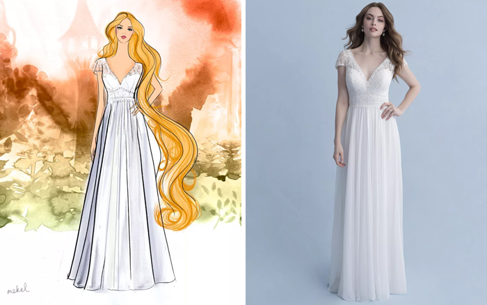 11 svadobných šiat, ktoré boli inšpirované Disney princeznami