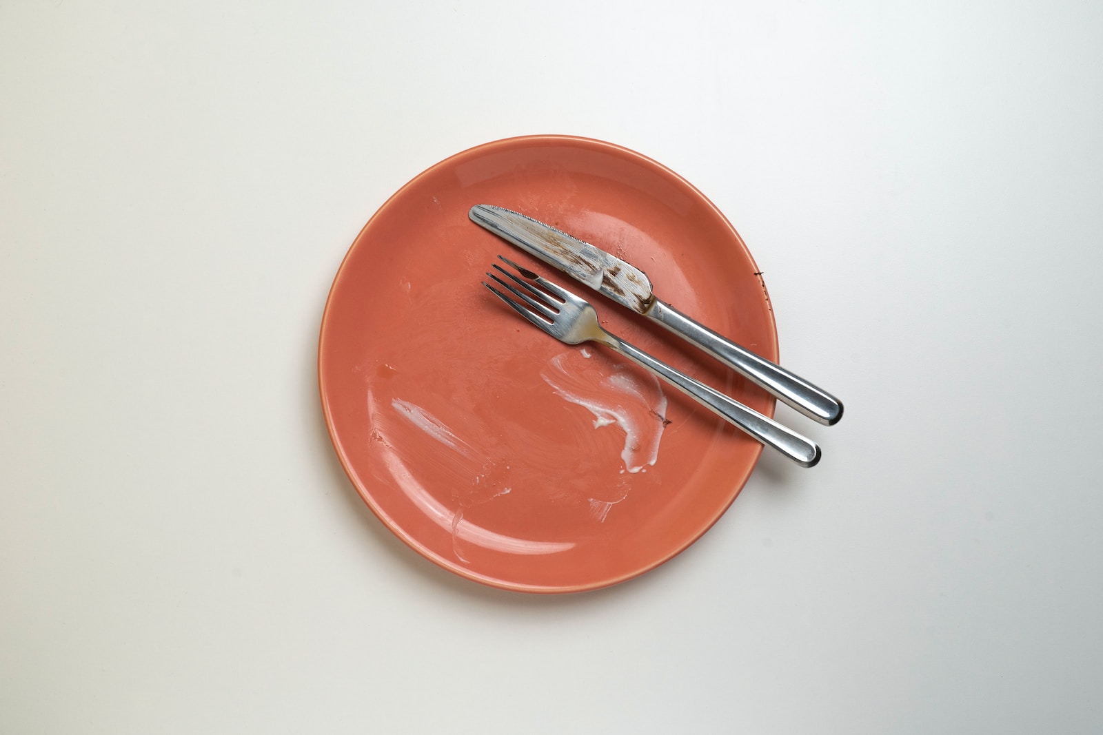 a plate with a fork and knife on it