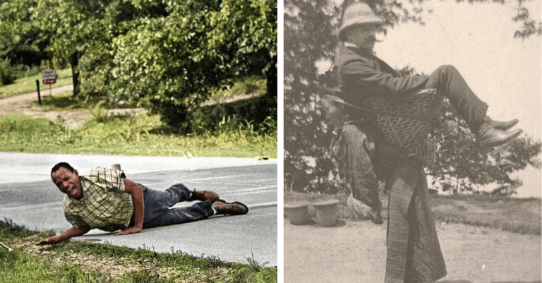 Historické fotografie, ktoré vás vrátia do minulosti #356 – Pitie čaju na vrchole pyramídy a pochod proti strachu