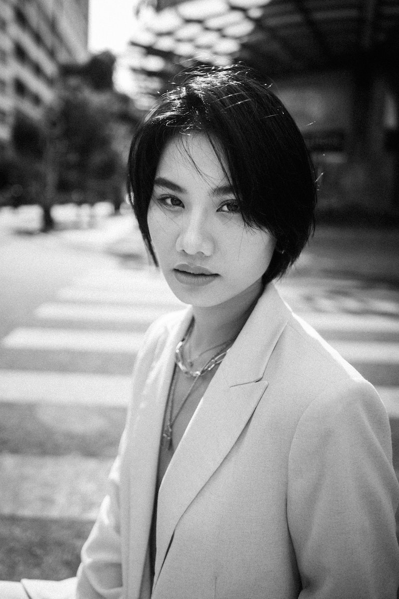 Black and White Portrait of Woman