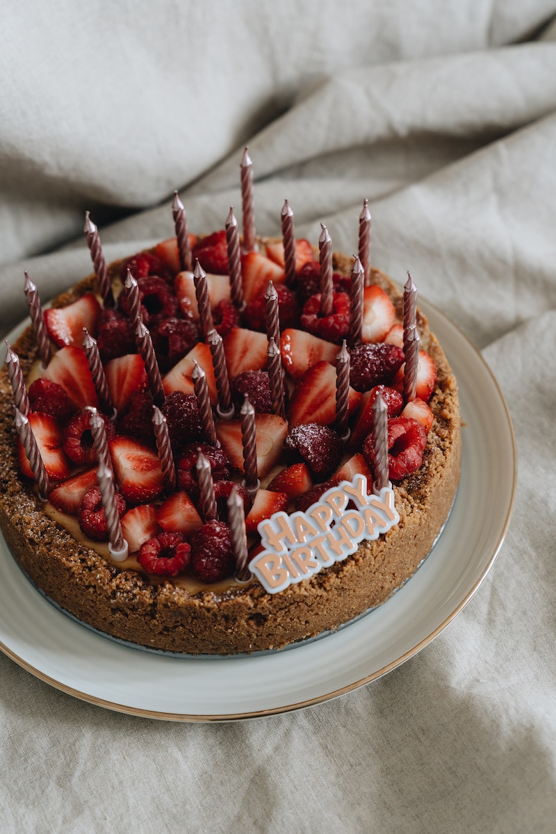 Strawberry Cake on White Ceramic Plate