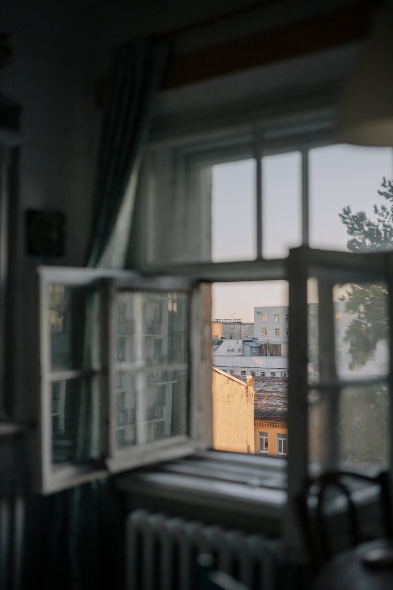 Brown Wooden Framed Glass Window