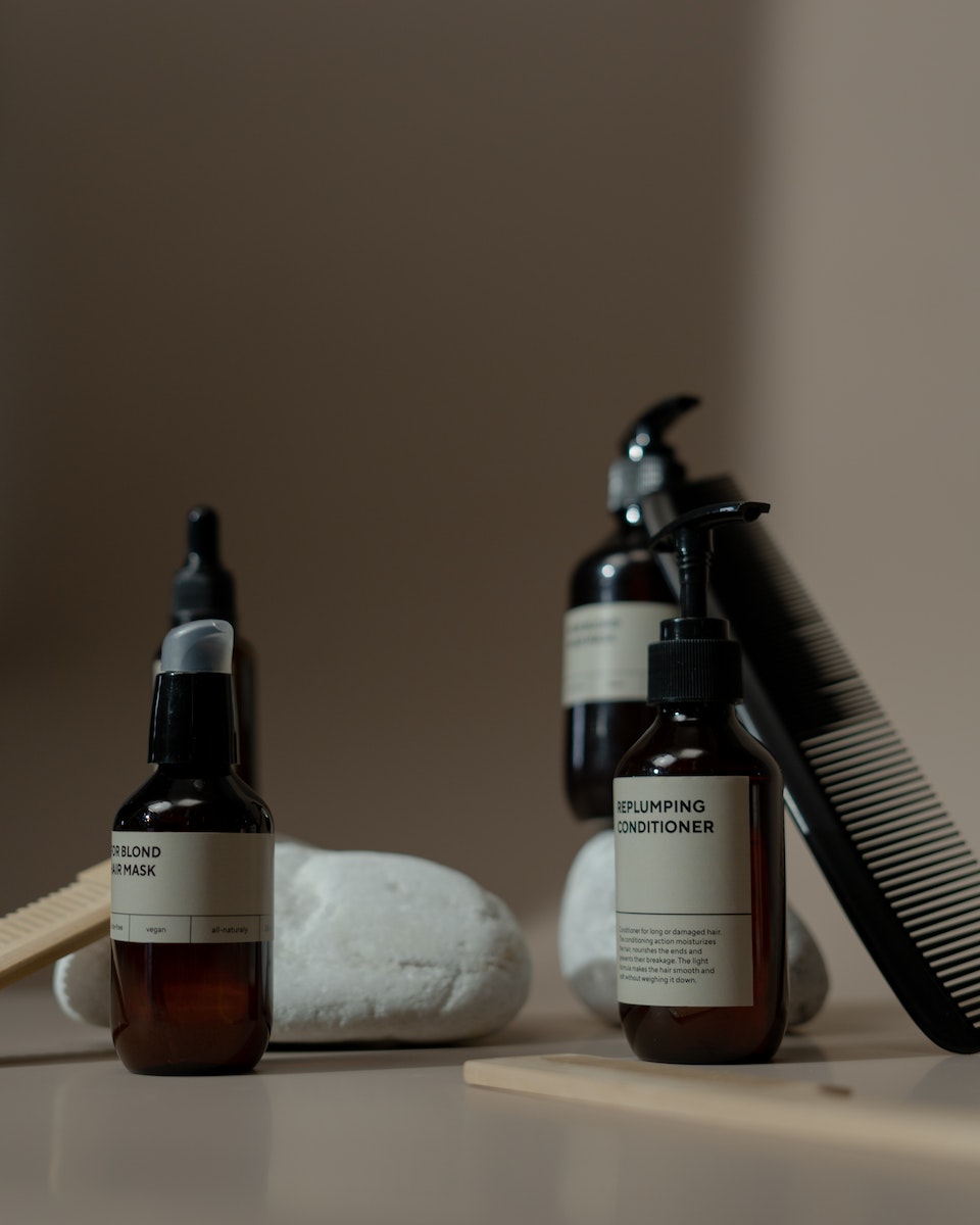 Brown Bottles with White Label