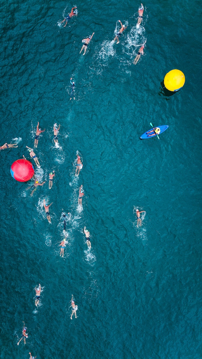 People Swimming on Sea
