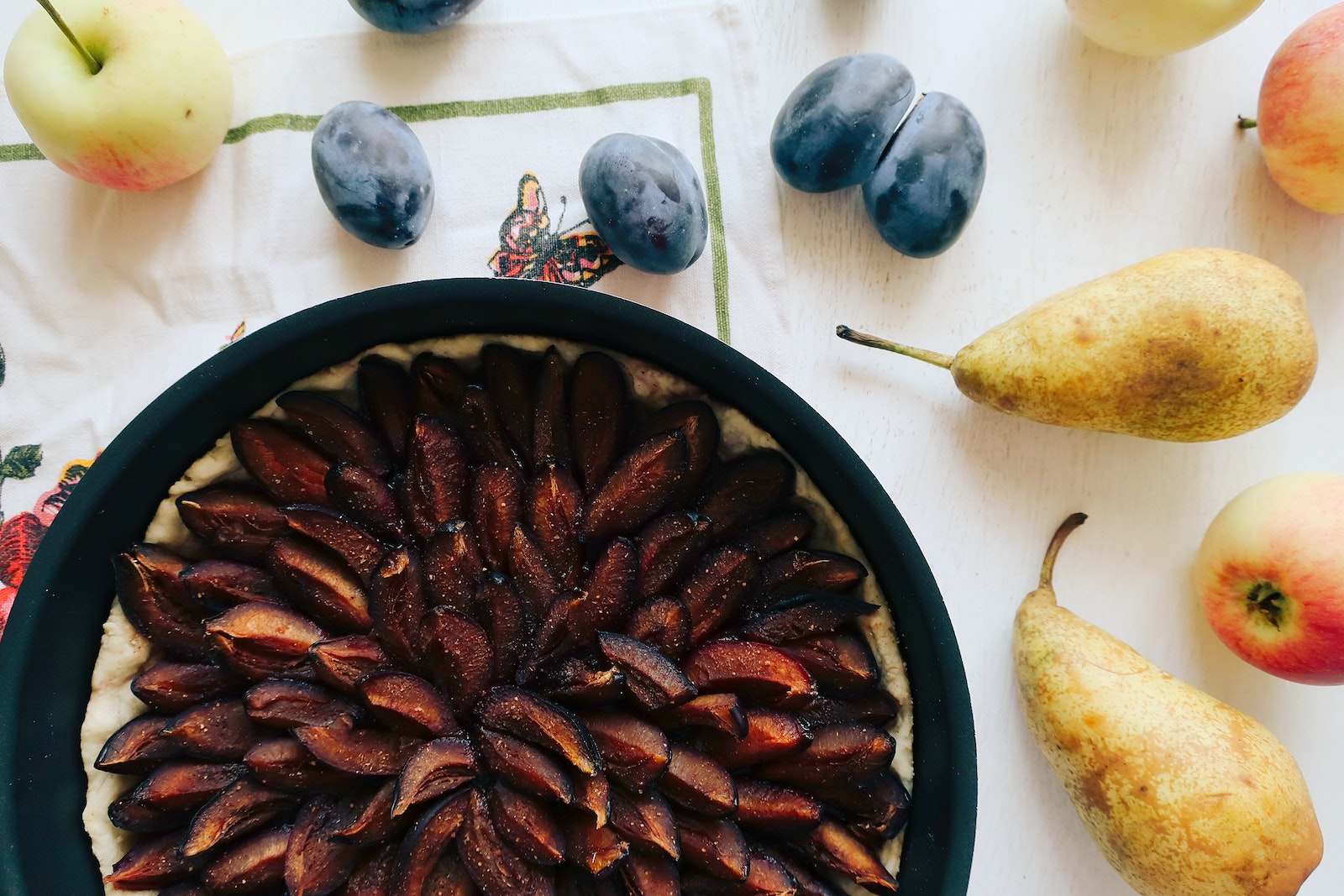 A Close-Up Shot of a a Prune Plum Pie