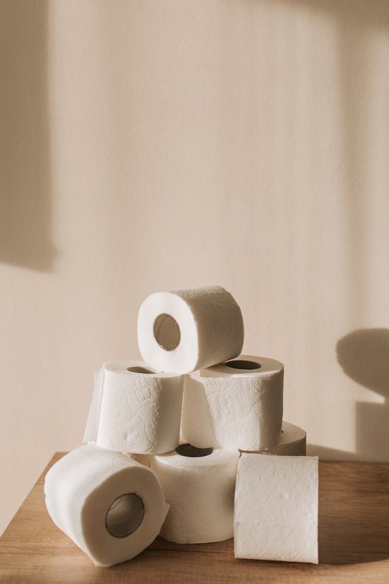 White Tissue Paper Roll on White Textile