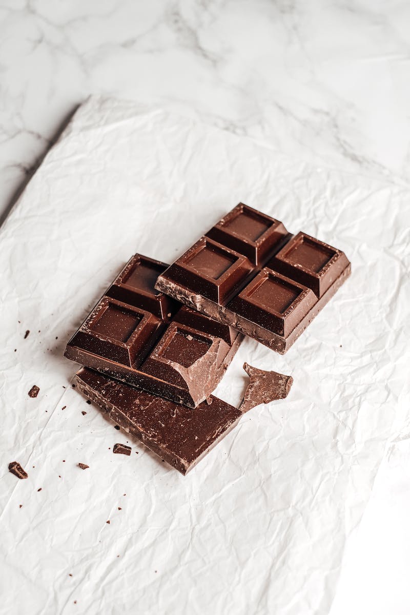 Chocolate Bar on White Paper