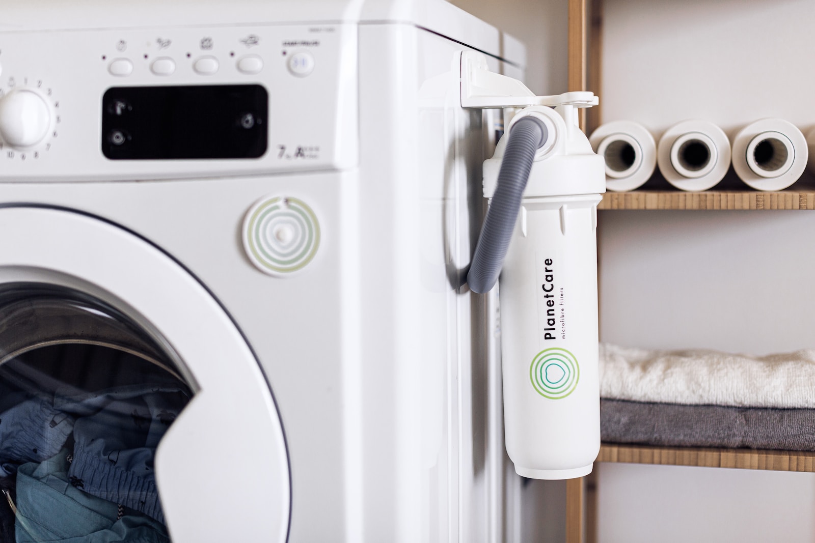 white front load washing machine