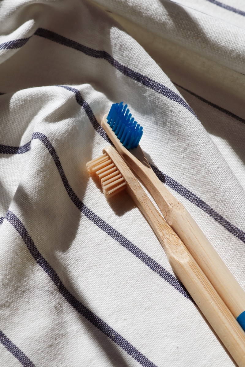 blue and brown wooden stick