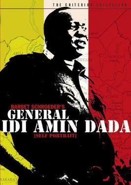 Obal filmu General Idi Amin Dada režiséra Barbeta Schroedera s portrétom Idi Amina na farebnom pozadí.