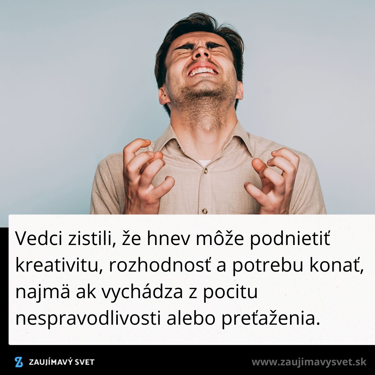 Muž v hneve s gestikuláciou, ilustrujúc pocit frustrácie a napätia.