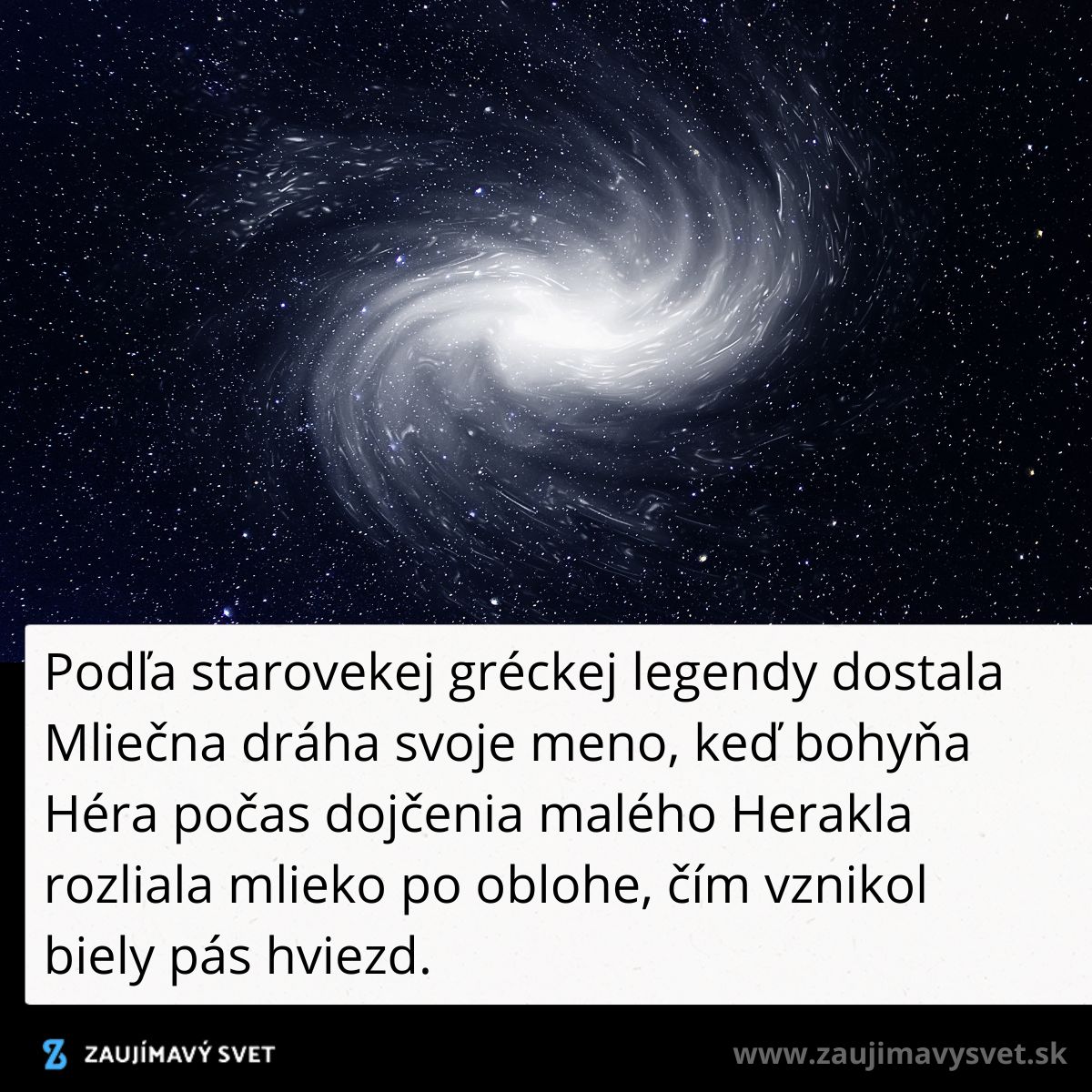 Ilustrácia Mliečnej dráhy na nočnej oblohe, inšpirovaná gréckou legendou o bohyni Hére.