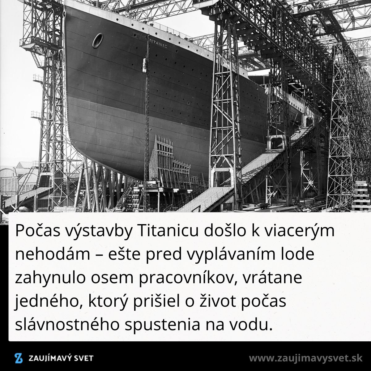 Výstavba Titanicu v docích, obklopená lešením a konštrukciami, symbol prelomu v námornej doprave 20. storočia.
